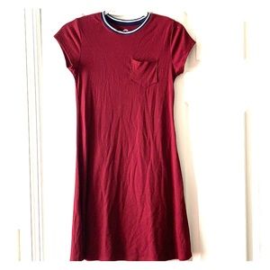 Burgundy tshirt dress